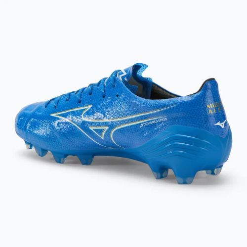 Мъжки футболни обувки Mizuno α Japan FG white/laser blue/gold