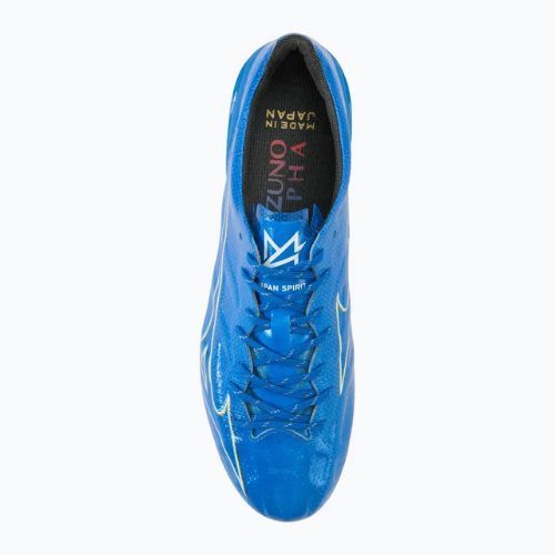 Мъжки футболни обувки Mizuno α Japan FG white/laser blue/gold