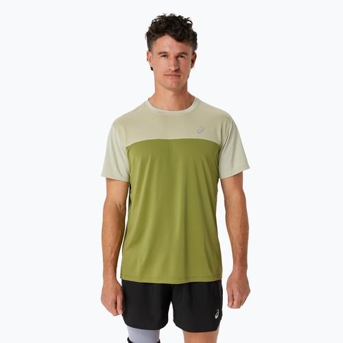 Мъжка тениска за бягане ASICS Race Top performance dry leaf green/cactus