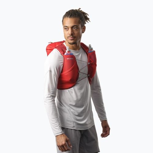 Дамска жилетка за бягане Salomon Active Skin 8 set red dahlia/high risk