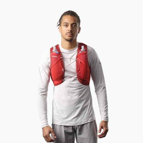 Дамска жилетка за бягане Salomon Active Skin 4 set red dahlia/high risk