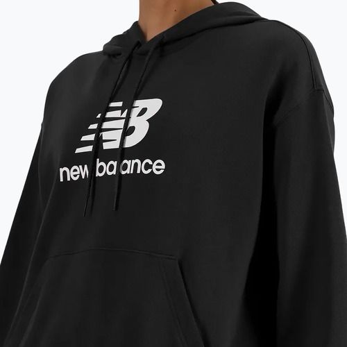Дамски суитшърт New Balance French Terry Stacked Logo Hoodie black