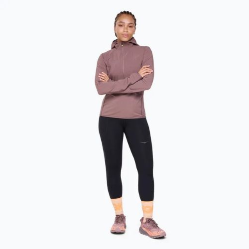 Дамски суитшърт за бягане HOKA Sky Glow Half Zip smokey quartz