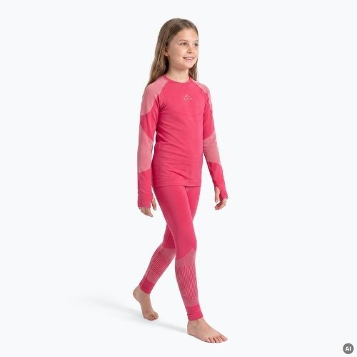 Детски комплект термоактивно бельо KADVA Frosty Jrg Set безшевен розов