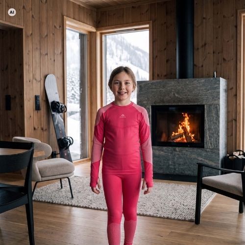 Детски комплект термоактивно бельо KADVA Frosty Jrg Set безшевен розов