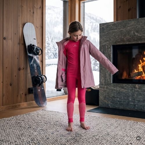 Детски комплект термоактивно бельо KADVA Frosty Jrg Set безшевен розов