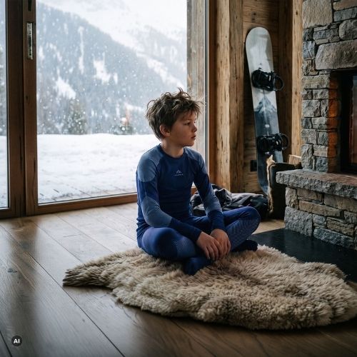 Детски комплект термоактивно бельо KADVA Frosty Jrb Set безшевен тъмносин