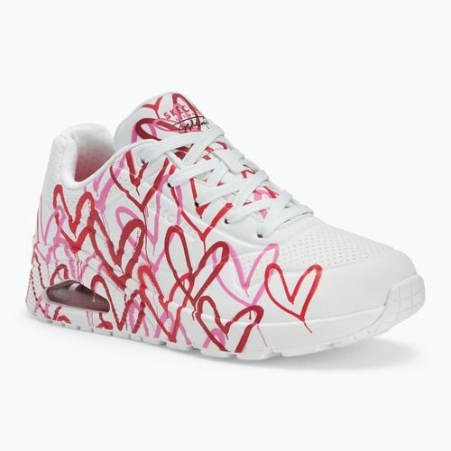Дамски обувки SKECHERS JGoldcrown Uno Spread The Love white/red/pink