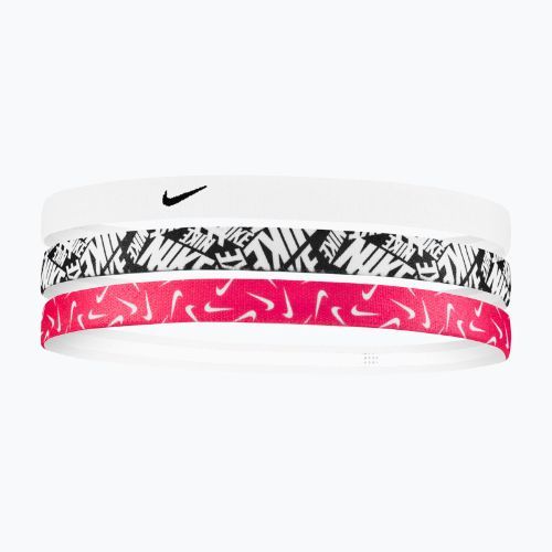 Лента за глава Nike Printed Headbands 3 бр. white/aster pink/black