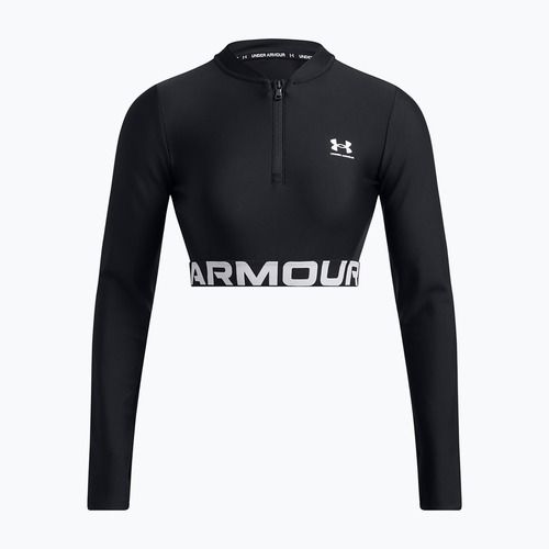 Дамски топ за тренировка Under Armour Heat Gear Rib 1/4 Zip black/black/white