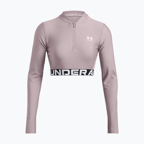 Дамски топ за тренировка Under Armour Heat Gear Rib 1/4 Zip tetra grey/white