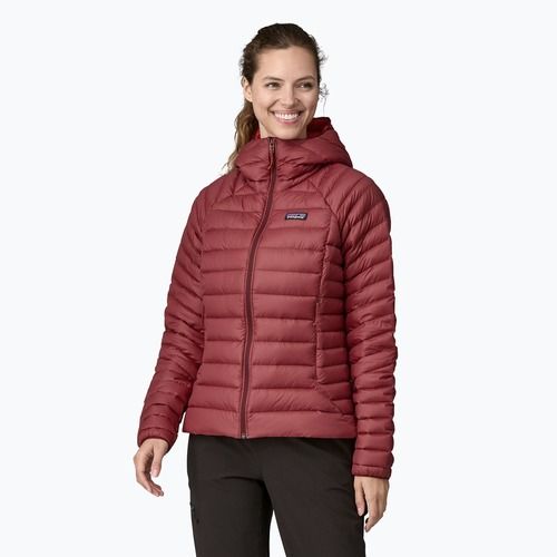 Дамско пухено яке Patagonia Down Sweater Hoody oxide red