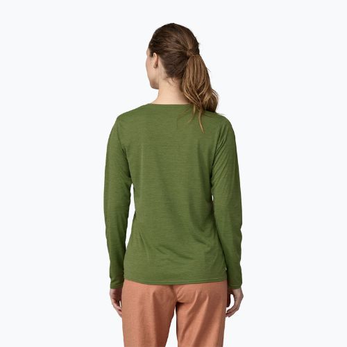 Дамска блуза с дълъг ръкав Patagonia Cap Cool Daily Graphic Shirt 73 text logo/terrain green x-dye