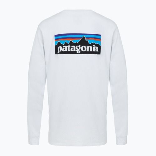 Мъжка блуза с дълъг ръкав Patagonia P-6 Logo Responsibili white