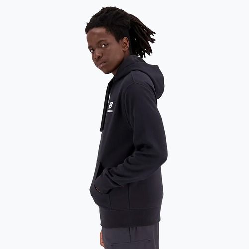 Мъжки суитшърт New Balance Essentials Stacked Logo French Terry black
