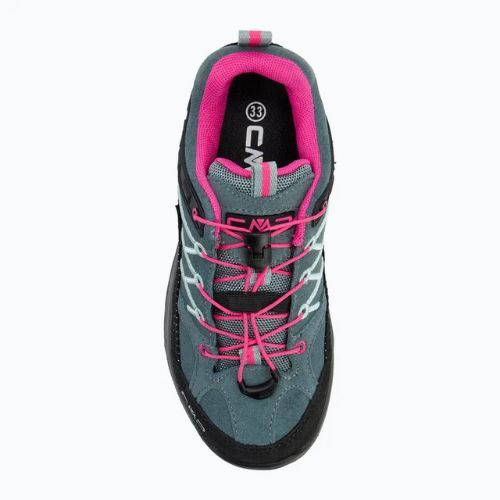 CMP детски ботуши за трекинг Rigel Low Wp минерално зелено / лилаво флуо