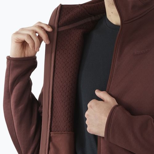Мъжки Salomon Essential Midwarm Fz rum raisin трекинг суитшърт