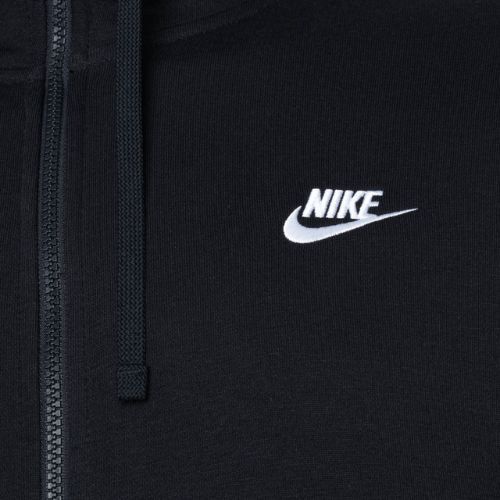 Мъжки суитшърт Nike Sportswear Club Hoodie FZ black/black/white
