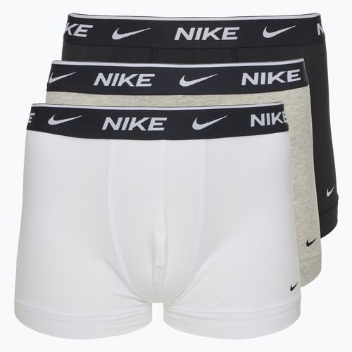 Мъжки боксерки Nike Everyday Cotton Stretch Trunk 3 чифта бяло/сиво/черно