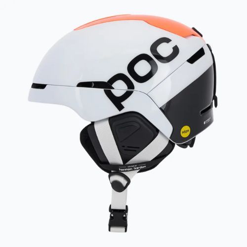 Скиорска каска POC Obex Connect hydrogen white/fluorescent orange avip