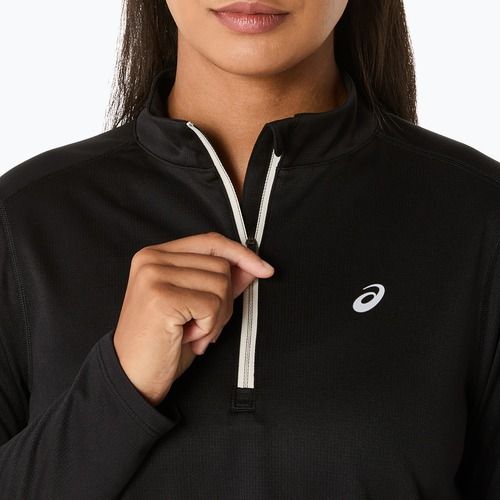 Дамска блуза за бягане с дълъг ръкав ASICS Icon 1/2 Zip LS Top performance black