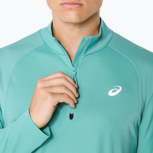 Мъжка блуза с дълъг ръкав за бягане ASICS Road Lite-Show 1/2 Zip light teal