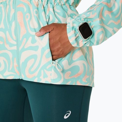 Дамско яке за бягане ASICS Road Lite-Show Packable oasis green/multi color