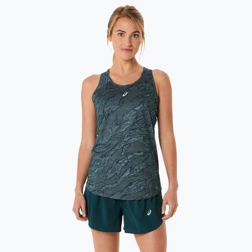 Дамски потник за бягане ASICS Road All Over Print Tank saxon green/light ube