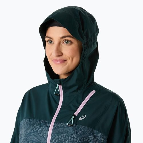 Дамско яке за бягане ASICS Fujitrail Packable saxon green/light ube