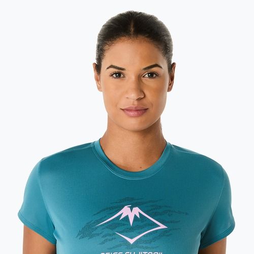 Дамска тениска за бягане ASICS Fujitrail Logo atlantis blue