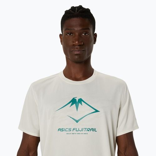 Мъжка тениска за бягане ASICS Fujitrail Logo birch/white sage/rainy lake