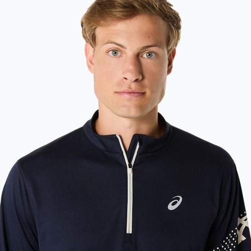 Мъжка блуза с дълъг ръкав за бягане ASICS Icon LS 1/2 Zip midnight
