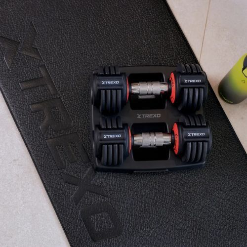 Комплект регулируеми дъмбели TREXO 2 x 5,75 kg black
