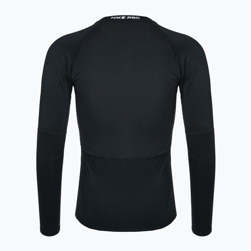 Мъжки тренировъчен суитшърт с дълъг ръкав Nike Pro Warm LS черен/бял