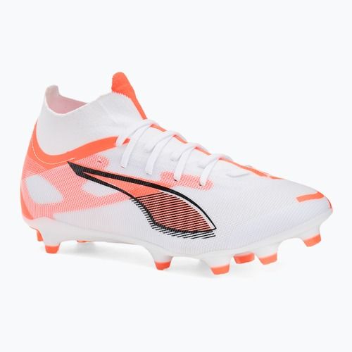 Мъжки футболни обувки PUMA Ultra 5 Match+ FG/AG puma white/puma black/glowing red