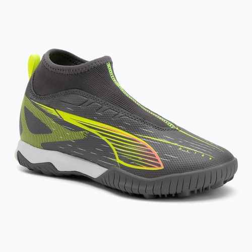 Детски футболни обувки PUMA Ultra 5 Match+ LL TT + Mid Jr матово сребристо/жълто предупреждение/ PUMA сребристо