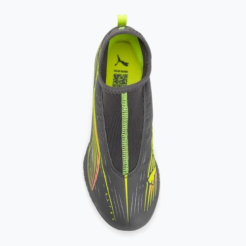 Детски футболни обувки PUMA Ultra 5 Match+ LL TT + Mid Jr матово сребристо/жълто предупреждение/ PUMA сребристо