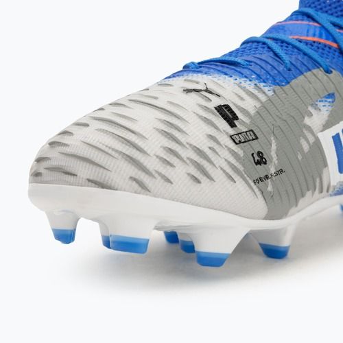 Детски футболни обувки PUMA Future 8 Match Forever FG/AG Jr white/ultra blue/feather grey/puma black/glowing red