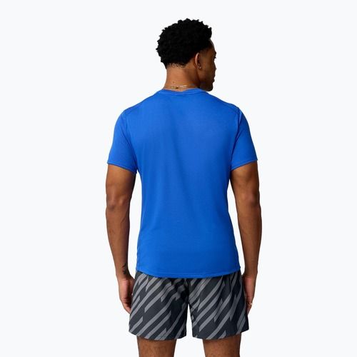 Мъжка тениска за бягане Brooks Distance 3.0 нео синьо/лого Brooks
