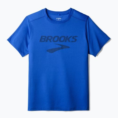 Мъжка тениска за бягане Brooks Distance 3.0 нео синьо/лого Brooks