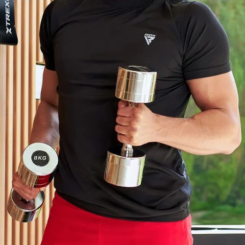 Хромирани дъмбели TREXO 2x9 kg silver