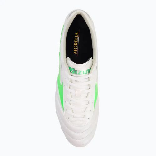 Мъжки футболни обувки Mizuno Morelia II Elite Md white/neon green/galaxy silver