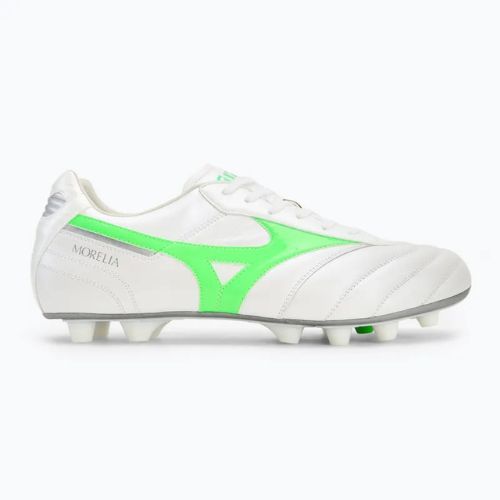 Мъжки футболни обувки Mizuno Morelia II Elite Md white/neon green/galaxy silver