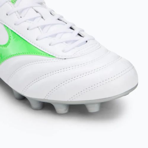 Мъжки футболни обувки Mizuno Morelia II Club Md white/neon green/galaxy silver
