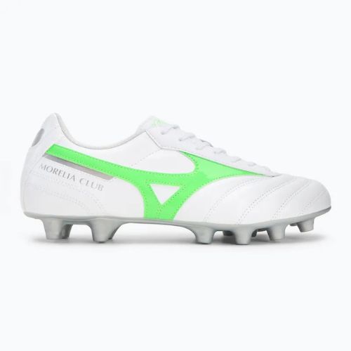 Мъжки футболни обувки Mizuno Morelia II Club Md white/neon green/galaxy silver