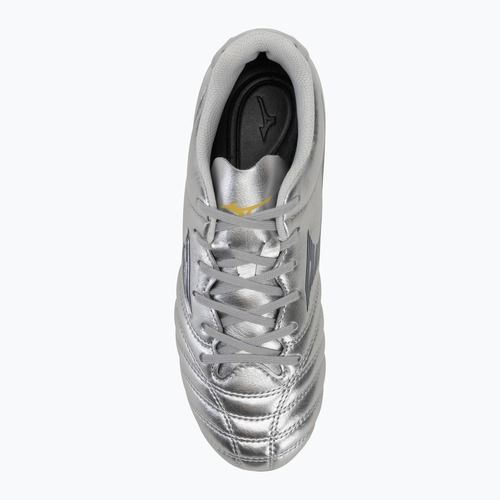 Детски футболни обувки Mizuno Monarcida Neo III Select Jr Md galaxy silver/8605 c/gold