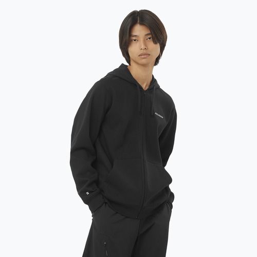 Мъжка качулка с цип Salomon Logo deep black