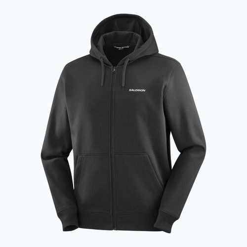 Мъжка качулка с цип Salomon Logo deep black