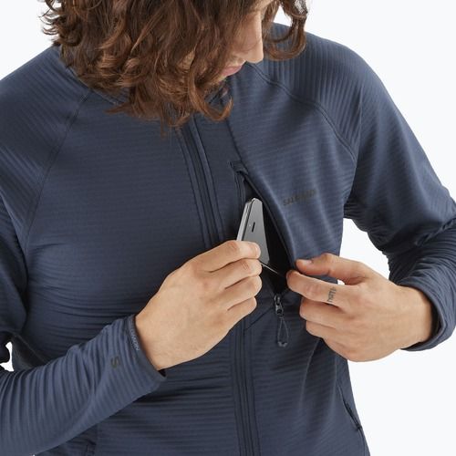 Мъжки потник за трекинг Salomon Lightwarm Full Zip blue nights