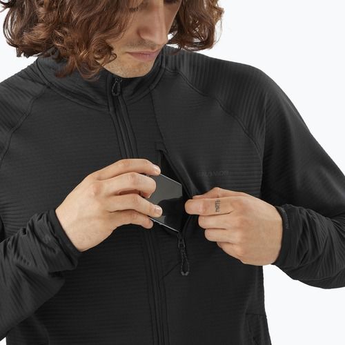 Мъжки потник Salomon Lightwarm Full Zip trekking deep black